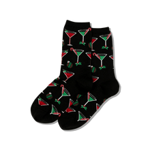 Load image into Gallery viewer, Hotsox Women's Christmas Cocktails Crew Socks