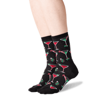 Load image into Gallery viewer, Hotsox Women's Christmas Cocktails Crew Socks