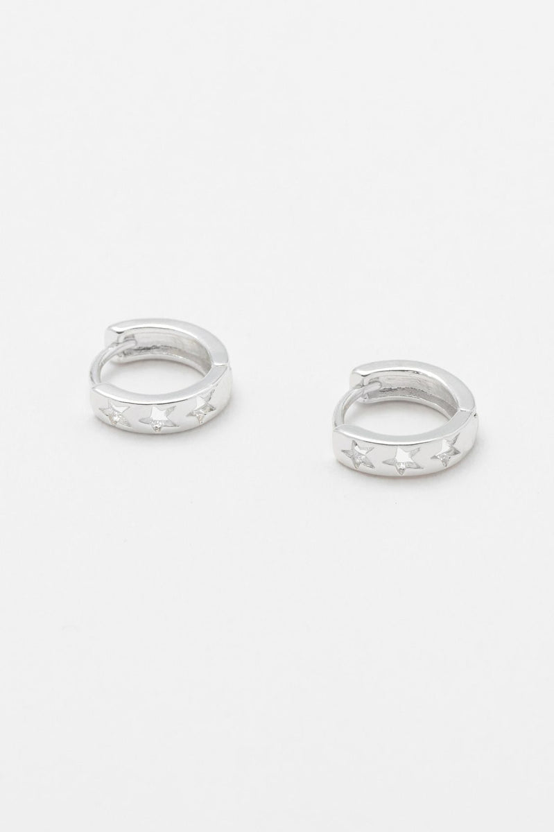 Estella Bartlett Silver Plated Cut Out Star Earrings