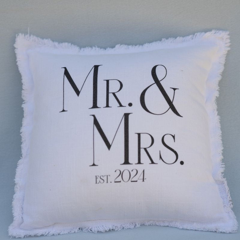 Mr & Mrs Est 2024 Throw Pillow