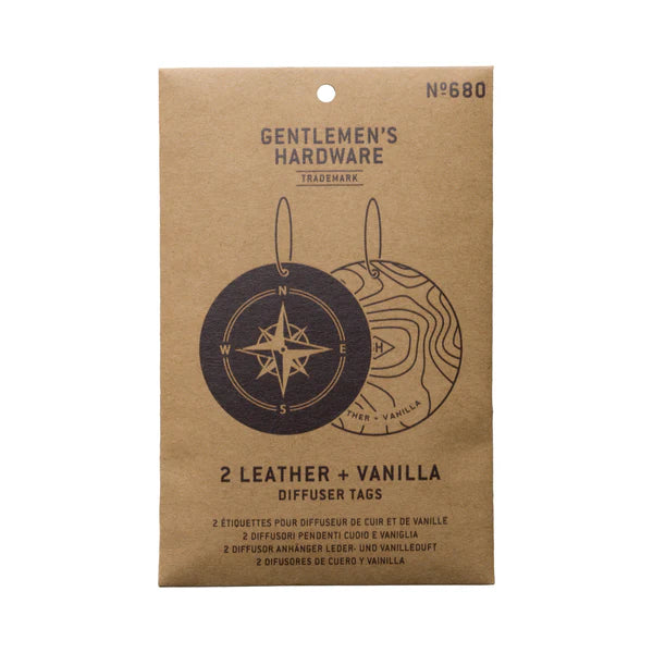 Gentlemen's Hardware - Two Leather and Vanilla Air Fresheners