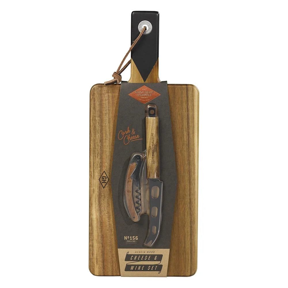 Gentlemen's Hardware - Acacia Wood Cheese and Wine Set