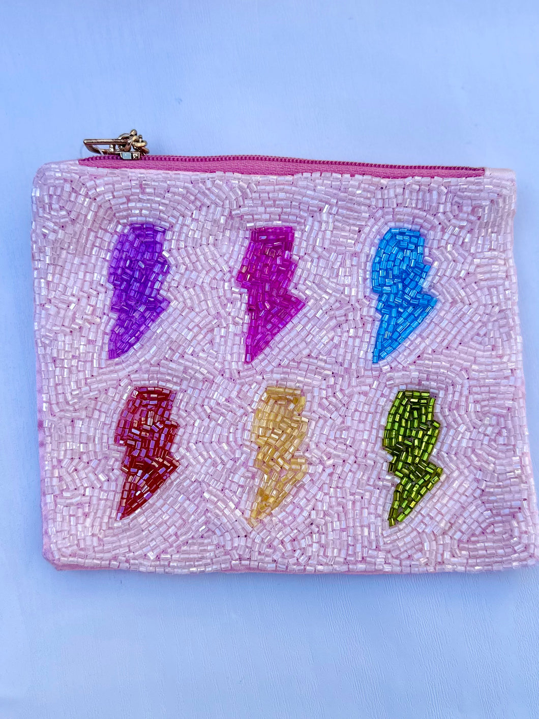 Rainbow Lightning Bolts Sequined Purse