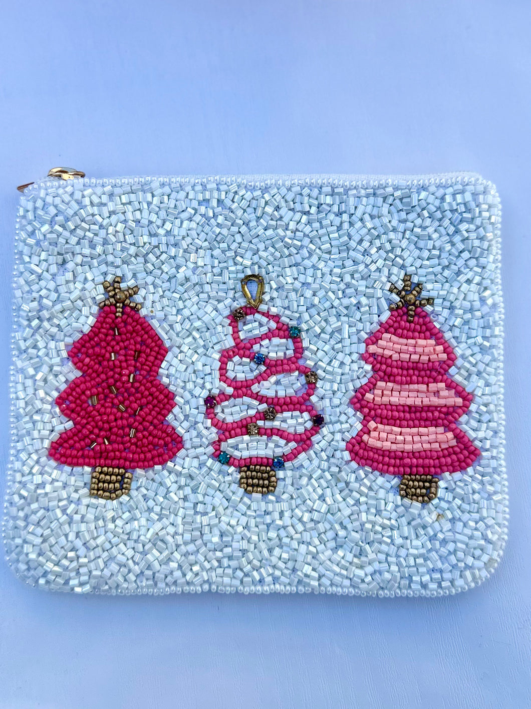 Pink Christmas Tree Sequined Purse