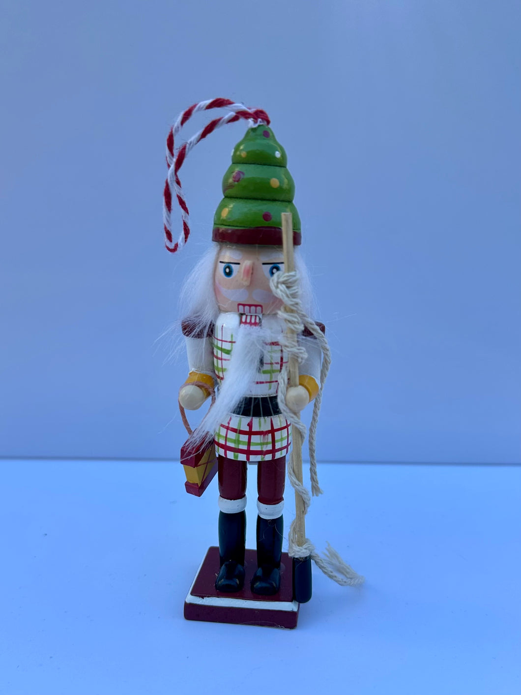 Wooden Green Nutcracker Holiday Ornament