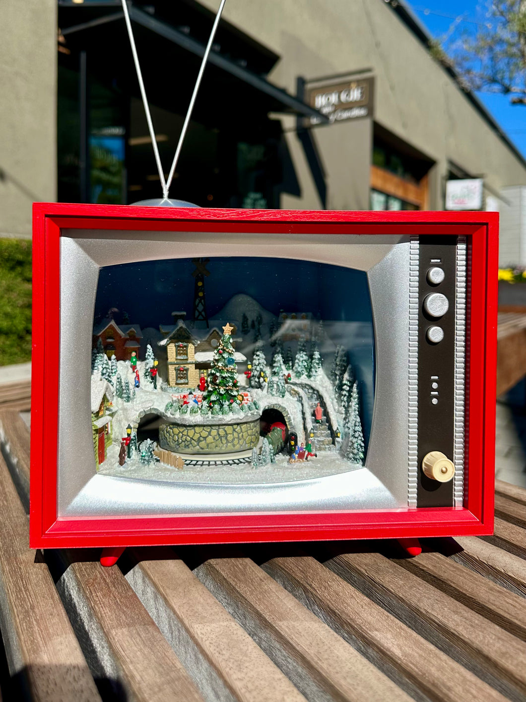 The North Pole on TV Snow Globe