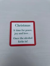 Load image into Gallery viewer, Drinks on Me Holiday Coasters
