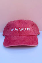 Load image into Gallery viewer, A hot pink baseball cap with 'NAPA VALLEY' embroidered in white across the front.
