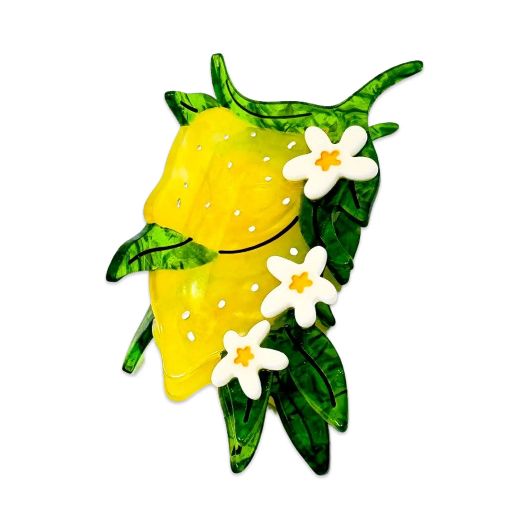 Jenny Lemons - Large Lemon and Flowers Claw Clip