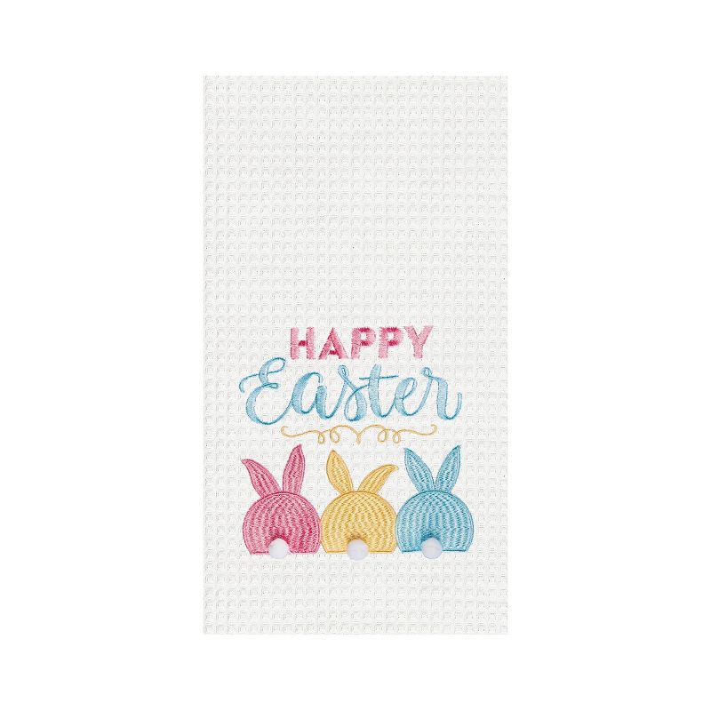 C&F Home Bunny Bum Easter Embroidered Waffle Weave Kitchen Towel