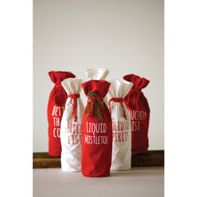 Load image into Gallery viewer, Better Than Coal Drawstring Holiday Wine Bag
