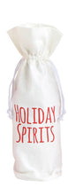 Load image into Gallery viewer, Holiday Spirits Drawstring Holiday Wine Bag
