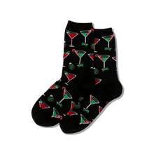 Load image into Gallery viewer, Hotsox Women&#39;s Christmas Cocktails Crew Socks
