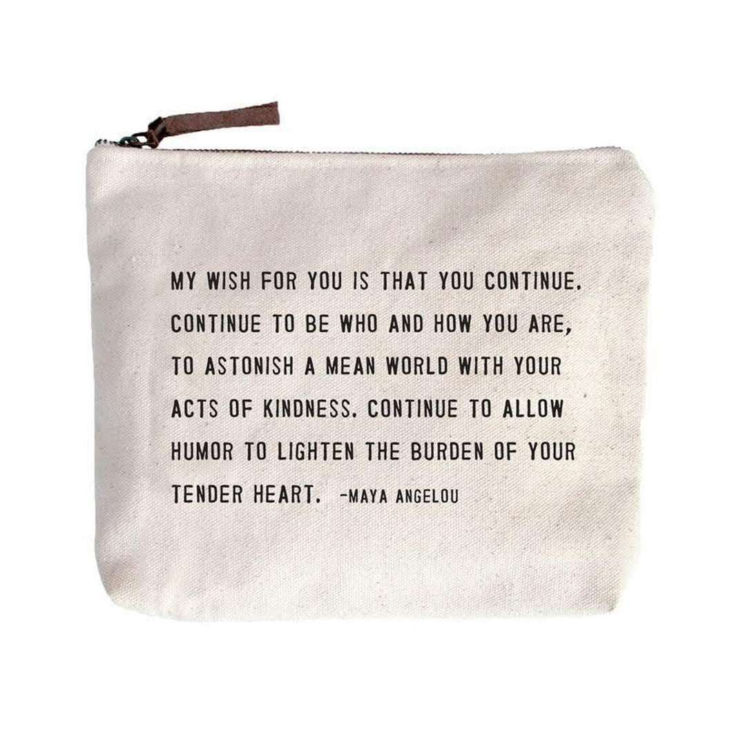 Canvas Zip Bags - My Wish For You