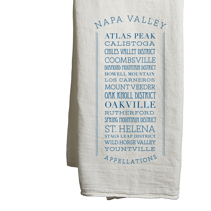 Napa Valley Appellations Tea Towel