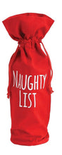 Load image into Gallery viewer, Naughty List Drawstring Wine Bags
