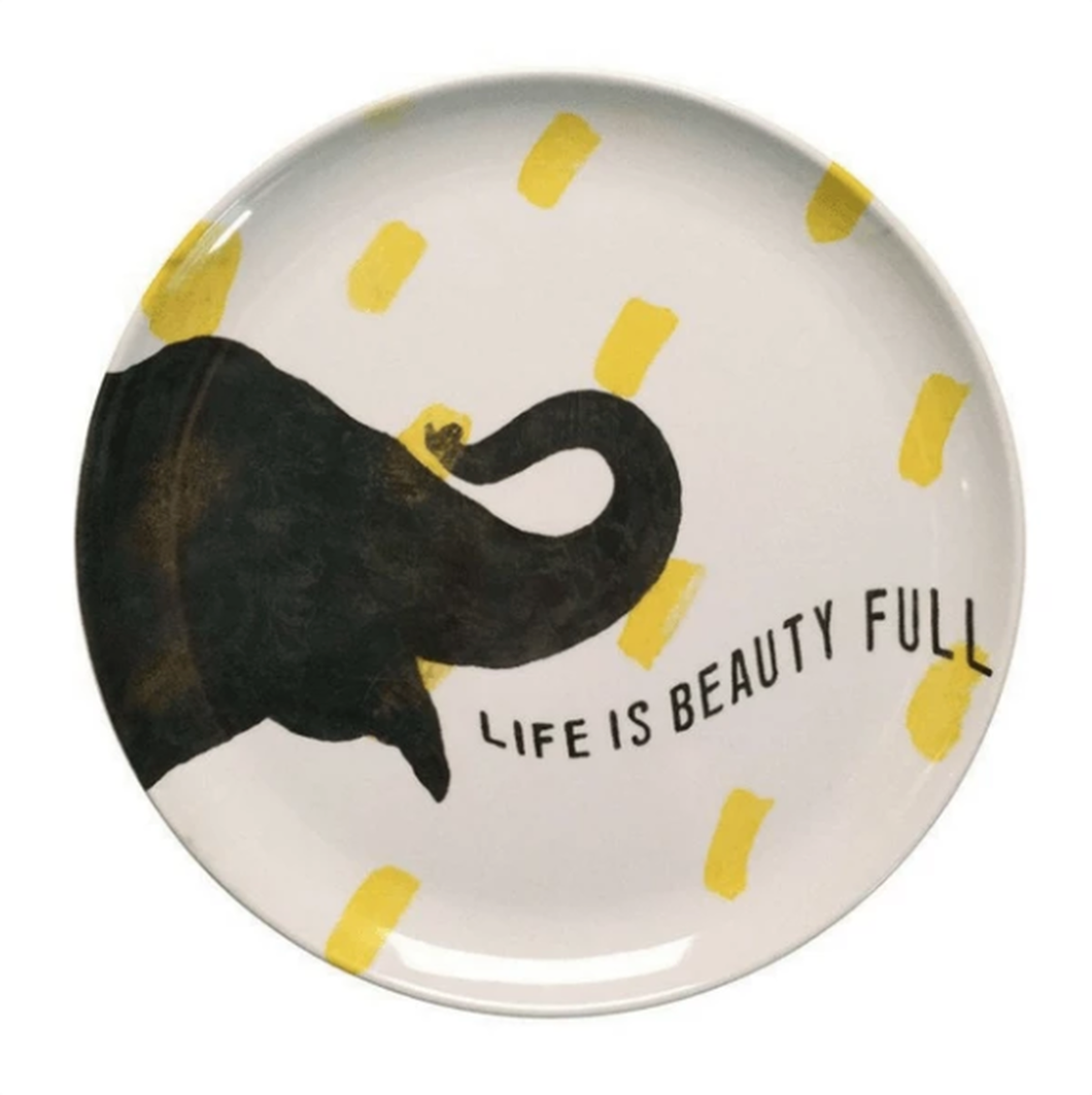 Smart Elephant Art Print Melamine Plate