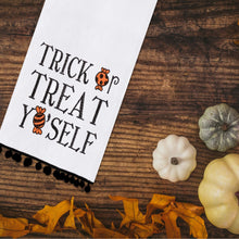 Load image into Gallery viewer, Treat Yo&#39;self Embroidered Halloween Kitchen Towel
