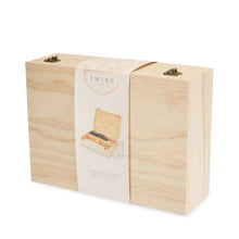 Load image into Gallery viewer, Celebrate Wood Champagne Box with Set of Flutes
