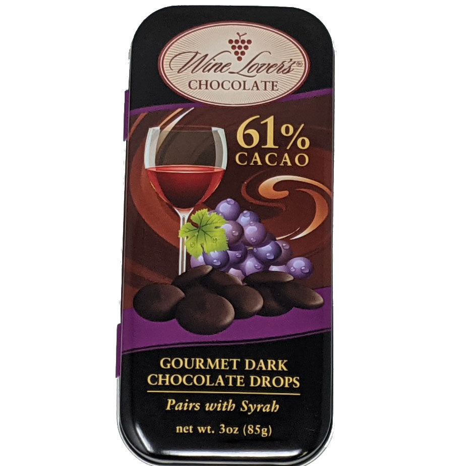 Wine Lover's Chocolate Gourmet Dark Chocolate Drops - Pairs with Syrah