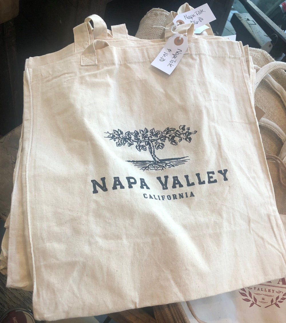 Napa Valley Vines Shopper Canvas Tote - Natural