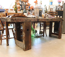 Load image into Gallery viewer, Rustic Reclaimed Wood Trestle Table
