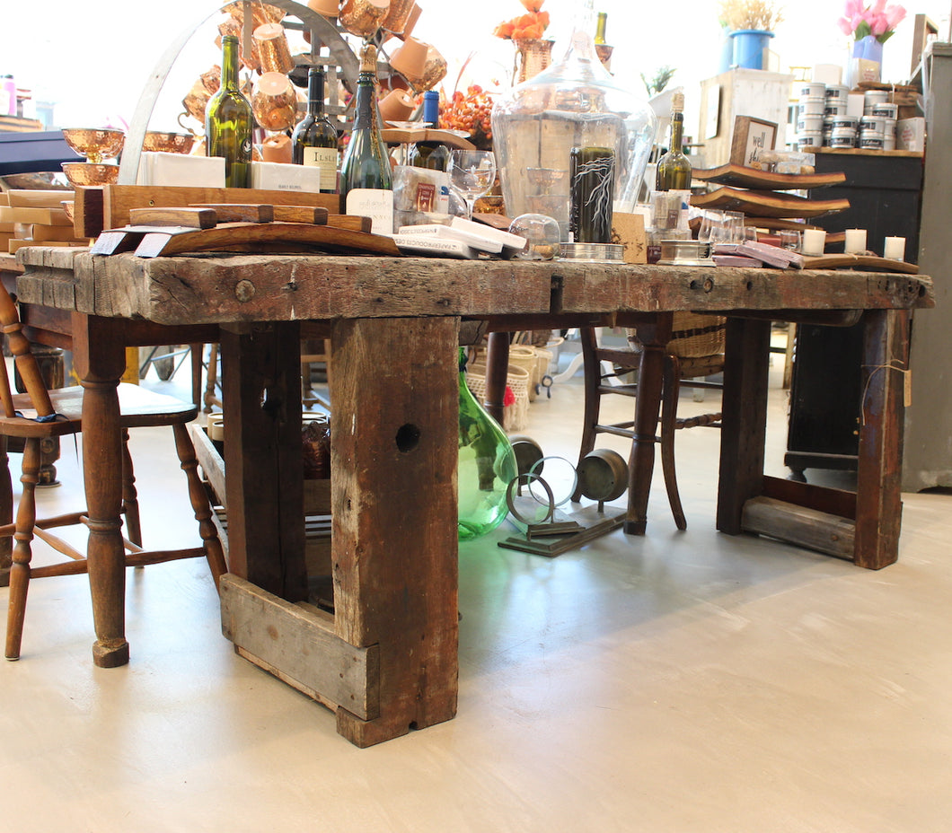 Rustic Reclaimed Wood Trestle Table